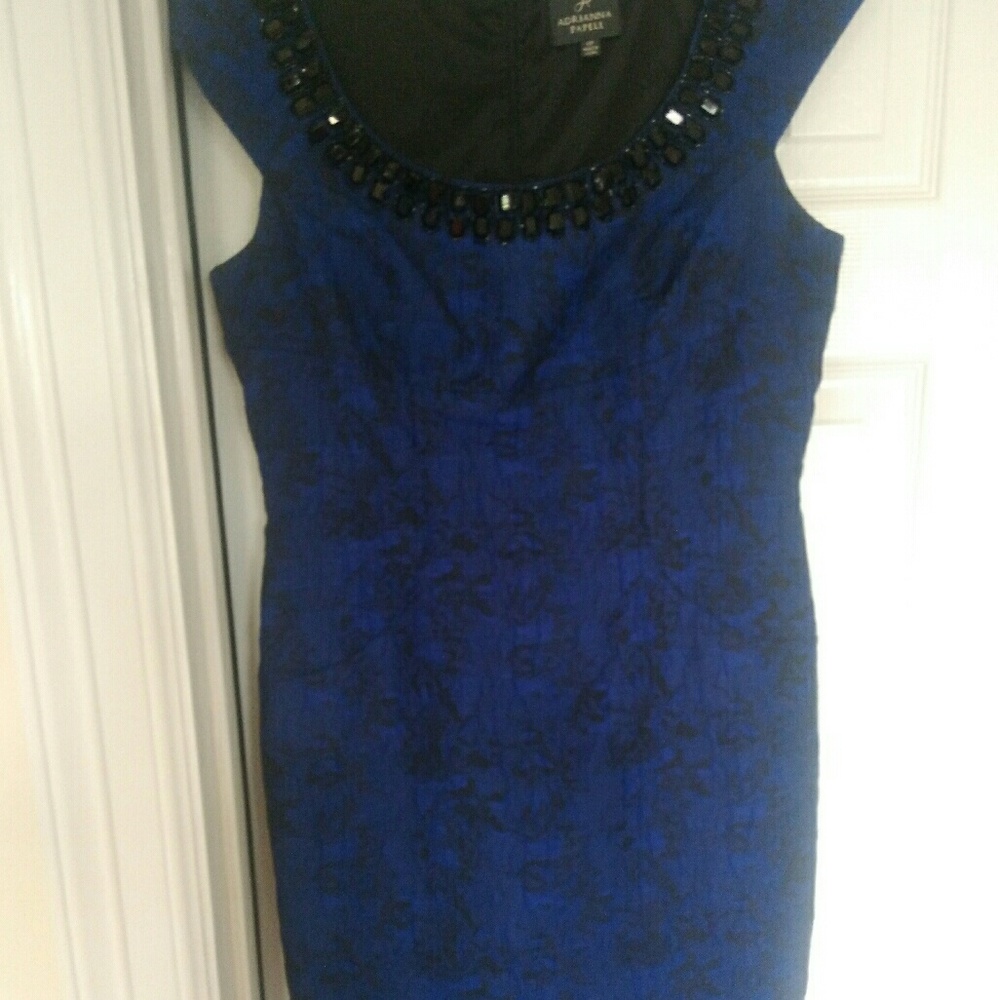 Adrianna Papell Black and Blue Dress